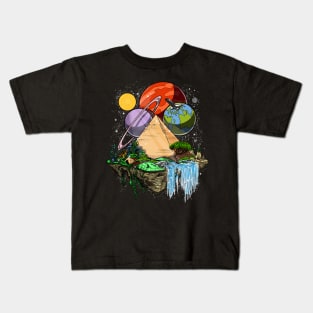 Space Egyptian Pyramids Kids T-Shirt